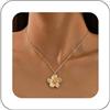 Yienate Collana con fiore d'oro ibisco collana con ciondolo floreale minimalista collane floreali catena girocollo floreale hawaiano gioielli estivi per le donne
