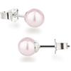 Schöner-SD - Orecchini da donna in argento 925, con perle rotonde, 6 mm, 6 mm, Argento