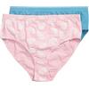 Ulla Popken Slip da Donna Double Pack Solid/Print, Rosa Pallido, 50-52