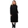 Ulla Popken Abito da Donna con Struttura, Nero, 52/54