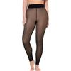 Ulla Popken Leggings Termici da Donna, Taglie Forti, Taglie Forti, con Interno in Pile, Vita Larga, 80 Denari