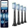PHILIPS Sonicare C3 Premium Plaque Defence, testine di ricambio originali, nero, confezione da 4, HX9044/88, Nuovo, 4 Testine
