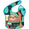 Tiny Twinkle EB-12 Bavaglino Design Umoristico in Repeltex Impermeabile con Tasca Eat, Sleep, Repeat - 80 g