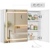 VASAGLE Kailyn Collezione - Armadietto a Specchio da Parete per Bagno con LED, Presa Multipla, Funzione Antiappannamento, Specchio Ingranditore 10x, Stile Moderno, 16,5 x 80 x 60 cm, Bianco BBK134W01