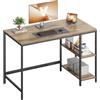 VASAGLE Scrivania per Computer, Scrittoio, 120 x 60 x 76 cm, Moderno, Tavolo da Lavoro, per Ufficio Camera da Letto Soggiorno, Marrone Cammello e Nero Inchiostro LWD047K01