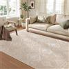 SONGMICS HOME Tappeto per Soggiorno, 200 x 290 cm Tappeto Salotto Antiscivolo, per Soggiorno Camera da Letto Cameretta, Lavabile in Lavatrice, Stile Boho, Beige Cappuccino TAR214L01