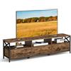 VASAGLE Mobile TV, Tavolino Porta TV fino a 80 Pollici, con 3 Cassetti, 3 Scomparti Aperti, 178 x 40 x 50 cm, Soggiorno, Camera da Letto, Struttura in Acciaio, Marrone Vintage e Nero LTV303KD01