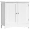 VASAGLE Mobiletto Sottolavandino Armadietto Sottolavabo Scaffale per Il Bagno con 2 Ante 2 Scompartimenti Ripiani Regolabili a Prova di umidità 60 x 30 x 60 cm Bianco BBC01WT
