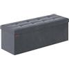 SONGMICS Cassapanca, Pouf Contenitore, Poggiapiedi Pieghevole da 38 x 110 x 38 cm, Ottomano, Regge fino a 300 kg, per Soggiorno, Camera da Letto, Entrata, Grigio Ardesia LSF277G01