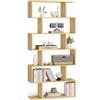VASAGLE CUSTOS Collezione - Scaffale a 6 Ripiani, Libreria, 24 x 70 x 191,6 cm, Divisorio per Stanza, Organizzatore a Cubi, Stile Moderno, Camera da Letto, Ufficio, Rovere Naturale LBC061T70V1