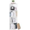 VASAGLE CUSTOS Collezione - Libreria Angolare a 4 Livelli, Scaffali di Stoccaggio Autoportanti, Mensola Angolare, per Cucina, Camera da Letto, Soggiorno, Ufficio, Bianco LBC42WT