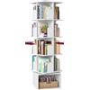 VASAGLE CUSTOS Collezione - Libreria Scaffale Girevole a 360° a 5 Ripiani, Scaffale Portaoggetti, Scomparti Aperti, 40 x 40 x 155,8 cm, per Camera da Letto Soggiorno Studio, Bianco Nuvola LBC472WB01