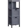 VASAGLE Mobile da Bagno, Mobiletto da Bagno con 2 Cassetti, 1 Ripiano Aperto, Mobiletto Salvaspazio per Soggiorno Cucina, Stile Moderno, Grigio Ardesia BBC042G01