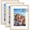 SONGMICS Cornici Foto 30 x 40 cm, Portafoto da Parete, in Pannello MDF, con Chiodi senza Traccia, Set di 3, Color Naturale RPF057YZ01
