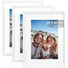 SONGMICS Cornici Foto 30 x 40 cm, Portafoto da Parete, in Pannello MDF, con Chiodi senza Traccia, Set di 3, Bianco RPF057WZ01