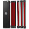 AsiaHorse 16AWG Prolunga Cavo PSU, Alimentatore Cavi per GPU/CPU, Cavi Alimentatore Computer con Pettini, Cable Management PC 24 Pin/(6+2) Pin/(4+4) Pin, 30 cm Cavo Di Estensione, Nero+Rosso