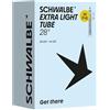 Schwalbe Camera d'aria SV17-EL EXTRA Light 28/44-622 IB Black 60 mm