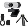 ordinarYone AutoFocus - Webcam con treppiedi in metallo e copriobiettivo protettivo per videochiamate chiare