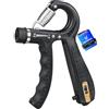 GRIFEMA GA5003, Hand Grip, Allenamento della Forza di Presa con Contatore, Resistenza Regolabile 5-60kg, per Atleti ed Esercizi di Recupero della Mano, Nero