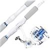 KastKing Centron Lite - Canna da pesca e mulinello combinati, IM6 in grafite, 2 pezzi, guide in acciaio inox con anelli in ceramica, manici sagomati in EVA e testa da combattimento, design con manico