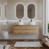 DEGHI Mobile bagno sospeso 120 cm 2 cassetti rovere acero con top - Nova