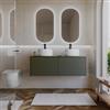 DEGHI Mobile bagno sospeso 120 cm 2 cassetti verde cemento con top - Nova