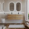 DEGHI Mobile bagno sospeso 120 cm 2 cassetti rovere acero con lavabo - Nova