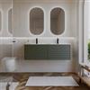 DEGHI Mobile bagno sospeso 120 cm 2 cassetti verde cemento con lavabo - Nova