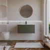 DEGHI Mobile bagno sospeso 80 cm 1 cassetto verde cemento con lavabo - Nova
