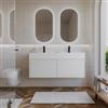 DEGHI Mobile bagno sospeso 120 cm 2 cassetti bianco opaco con lavabo alto - Nova