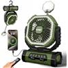 Deepoter Ventilatore Campeggio 20000mAh con Luce LED, Ventilatore Portatile Ricaricabile con Gancio e Telecomando, V-entilatore USB Scrivania per Esterno Tenda Spiaggia Allaperto - Verde