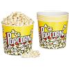 Relaxdays 24x Ciotola Pop Corn, Set di Secchi, Secchielli per Popcorn in Plastica, Riutilizzabile, 2,8 L Volume, Retrò, Giallo