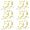 NBEADS 6 pezzo di Decorazioni A Specchio Dorate per Il 50° compleanno, Numero 200x50x122in Acrilico Da 50mm Decorazione Da Tavolo per Anniversario, Centrotavola per Feste di Compleanno