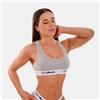 GymBeam Bralette donna grigia in cotone con elastan e spalline larghe