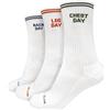 GymBeam Calze unisex GymRat 3Pack White a tre quarti senza cuciture 1