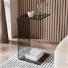 SOFACHEN Tavolino A Forma Di C, Comodino In Acrilico, Tavolino Trasparente Con Angoli Arrotondati, Tavolini Laterale Da Divano Per Studio Ufficio Corridoio Soggiorno(Gray,55cm)