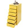 Zoobotanica Cassettiera a rotelle con 6 cassetti, armadietto portatile in metallo, con chiave, armadietto per la casa e l'ufficio, 28 x 41 x 69 cm (giallo)