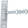 KeyMet Cerniera per cancello regolabile, con filettatura M10, lunghezza 105 mm, colore argento, verniciata a polvere, con piastra di fissaggio