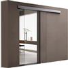 doporro Porta Scorrevole in Vetro 102.5x205cm, Porte Scorrevoli in Vetro Trasparente con Maniglia per Asta per Bagno Cucina Studio Ufficio, Amalfi TS20-1025 KMG