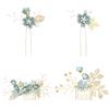 CHSZSH 4 Pezzi Di Accessori Per Capelli Floreali, Pettini Per Capelli, Accessori Per Capelli Da Sposa Boho, Forcine Per Capelli Da Sposa Con Strass, Copricapi Decorativi