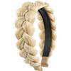 YUNHENTONG Cerchietto Intrecciato,Fascia Intrecciata, Parrucca Treccia Fascia Capelli Donna Cerchietto Capelli Donna Treccia per Capelli ad Alta Elasticità (Oro crema)