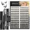 ANNAFRIS Ciglia Finte Ciuffetti Kit 8-16mm Naturali DIY Extension Ciglia Cluster Lashes con Pinze (CS-QS02)