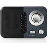 NEDIS Radio tragbar 2.4W analog FM AUX Batterie gr-sw RDFM1300GY