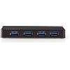 Nedis Hub USB | USB A-Hane | 4x USB A femmina | 4 porte | USB 3.2 Gen 1 | Adattatore di alimentazione / alimentazione USB | 4x USB
