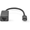 Nedis Adattatore di rete USB Nedis - USB 3.2 Gen 1 - 2,5 Gbps - USB-C maschio - RJ45 femmina - 0,20 m - Rotondo - Nichelato - Rame stagnato - Nero - Scatola
