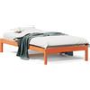 vidaXL Letto da giorno senza materasso marrone cera 80x200 cm in legno di pino massiccio