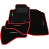 Somer Car Kit Tappetini Auto compatibili con Peugeot 108 2014-2025 | Set Tappeti in Moquette, Bandiera Italia, bordo rosso, Tappeto auto su misura
