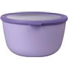 Mepal - Multi Bowl Cirqula Round - Contenitori Plastica con Coperchio - Adatto come contenitore ermetico per Frigo, microonde, Congelatore e piatti da portata - Ciotole Cucina - 3000 ml - Vivid lilac