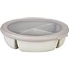 Mepal - Scodella bento bowl Cirqula - Contenitore bento box per frigo, freezer e microonde - 3 scomparti per separare gli alimenti - Contenitore per la preparazione dei pasti - Nordic white