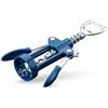 Fackelmann Cavatappi a leva Essential, apribottiglie multifunzione per vino & Co, blu scuro/argento